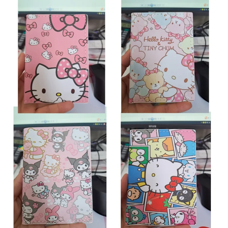 hello kitty my melody kuromi Sanrio wallet passport holder travel wallet  passport bag anime ladies document holder travel