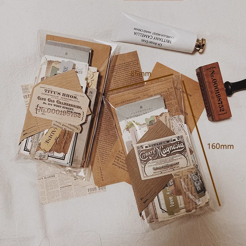 

210 pcs/pack Vintage Large Material Paper Decorative Scrapbooking Diary Album Background Paper DIY Junk Journal Supplies