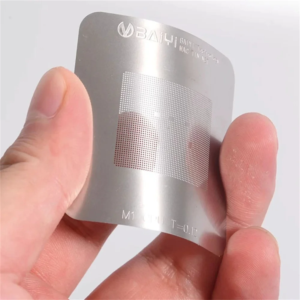 M1 CPU Reballing Jig With Stencil Non-Slip Precision Grooving High Temperature Resistance Base For MacBook IC Chip Planting Tin