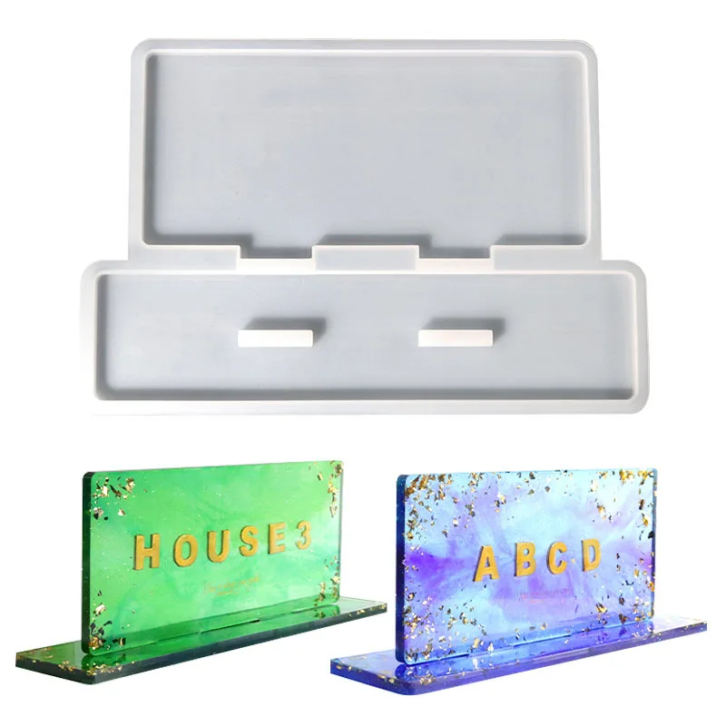 Rectangle Desktop Indicator Board Epoxy Resin Mold DIY Picture Frame Home Decoration Display Board Silicone Mold