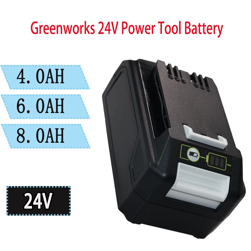 

100% Brand New Li-ion Rechargeable Battery Replacement 24V 4.0/6.0/8.0Ah For Greenworks Power Tools