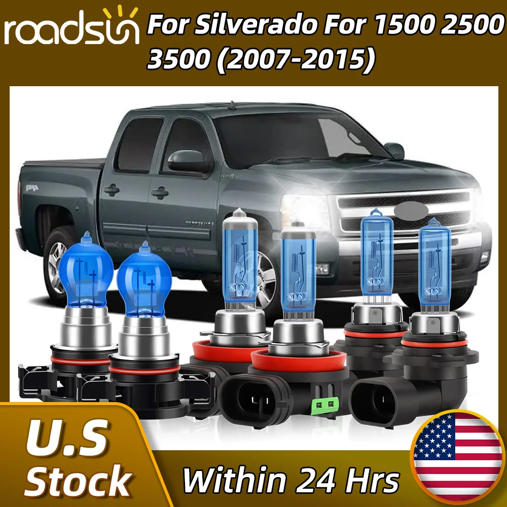 

Подходит для Silverado 1500 2500 3500 (2007-2015) 9005 + H11 галогенные лампы дальнего/ближнего света Combo 5202 противотуманные лампы Plug-n-Play 6 шт.