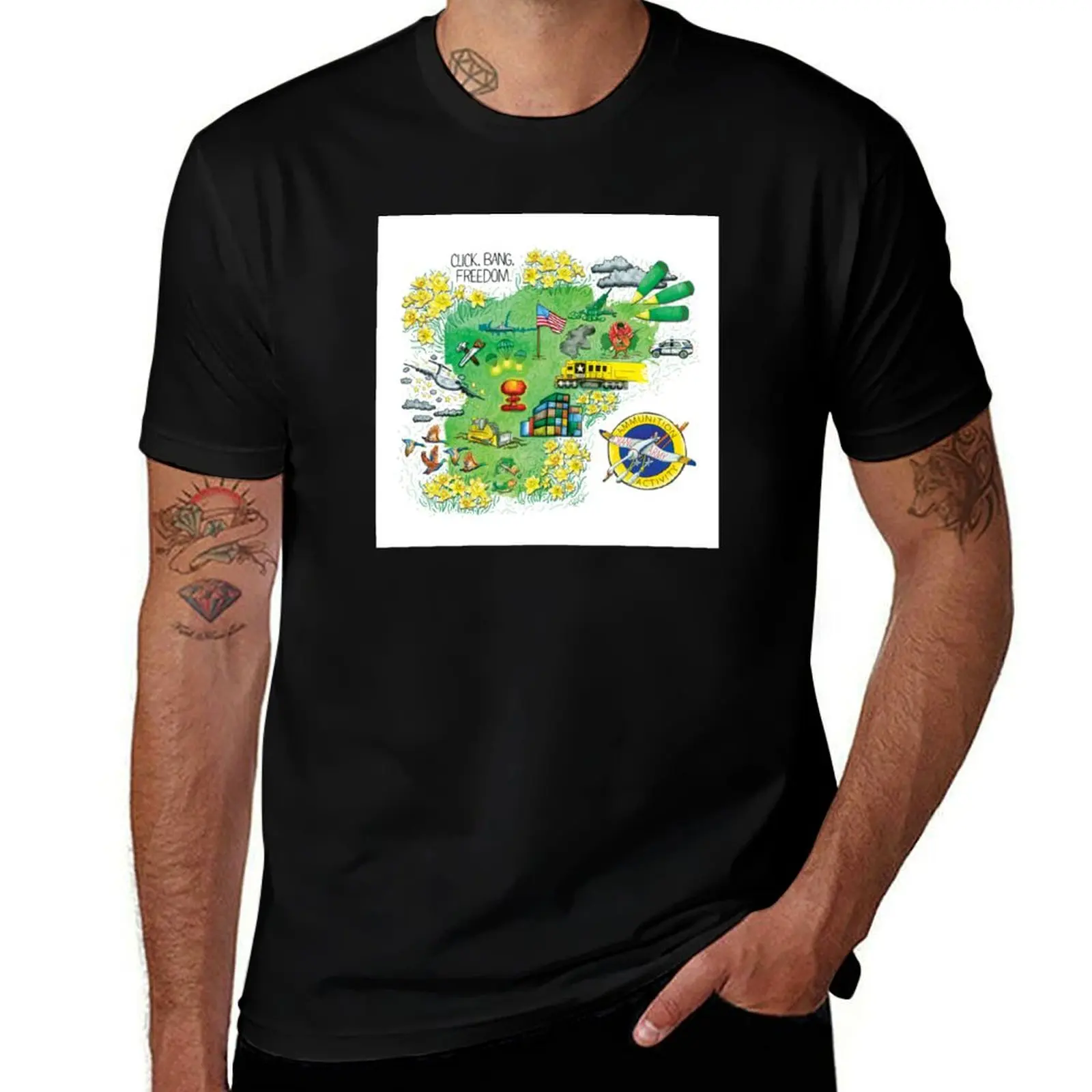 Crane Army Ammunition Activity Map T-Shirt Casual Everyday Short Sleeve T-Shirt