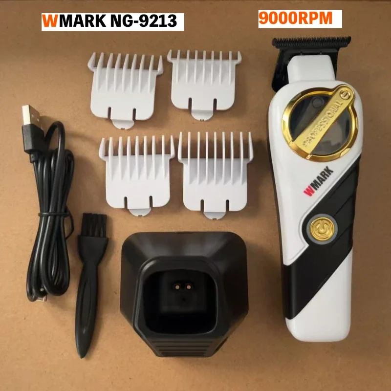 2025 WMARK 9213W Hair Clippers,9000RPM Magnetic Levitation Motor,Cordless trimmer and charging base