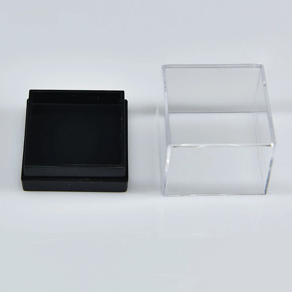 

12 Pcs Mineral Specimen Box Home Display Case Plastic Jewelry Container Sample Storage Square Holder