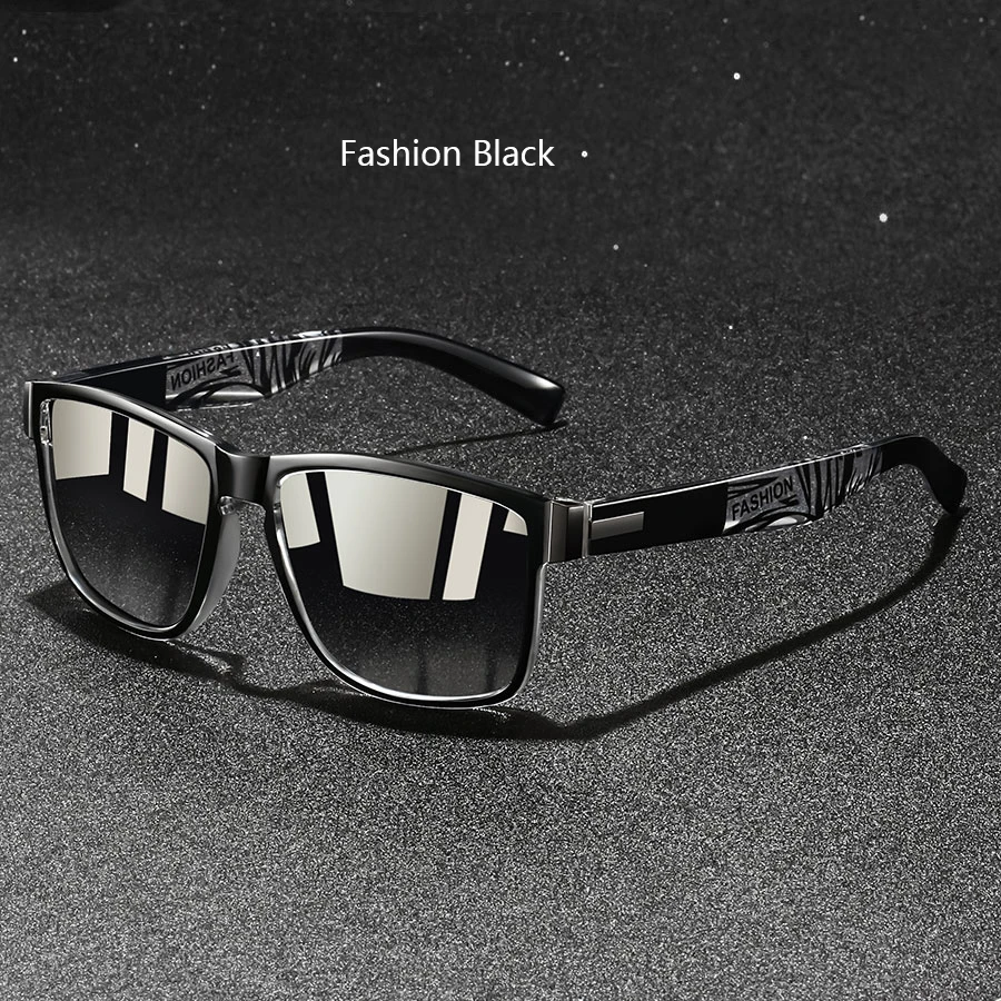 Modische Quadratische Sonnenbrille für Männer und Frauen, Farbenfrohe Trendige Leichte Outdoor-Brille zum Fahren und Angeln – Detail 5