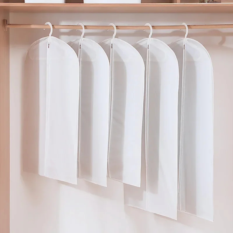 5 pcs/lot Moth Proof Garment Bag Zipper Clothing Dust Cover Hanging Dustproof Storage Bags For Suit Household Coat Dust Bag