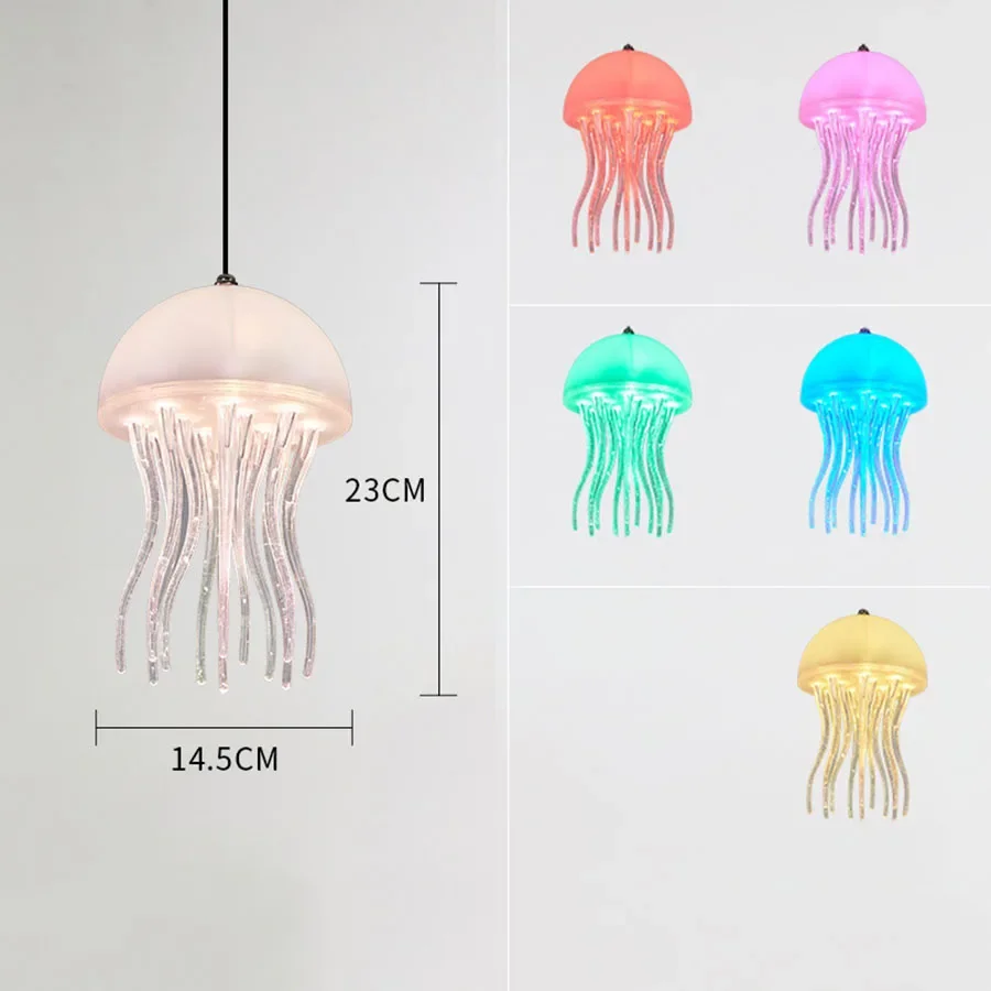 Rgb mutável medusa fada guirlanda luz árvore de natal medusa lâmpada pendurada jardim ao ar livre férias medusa luz da corda