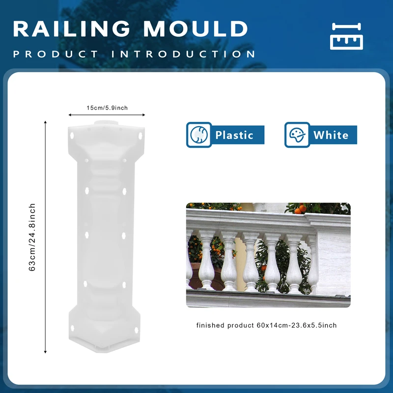Roman Column Mold Balcony Garden Pool Fence Cement Railing Plaster Concrete Mold Column Mold Guardrail Building