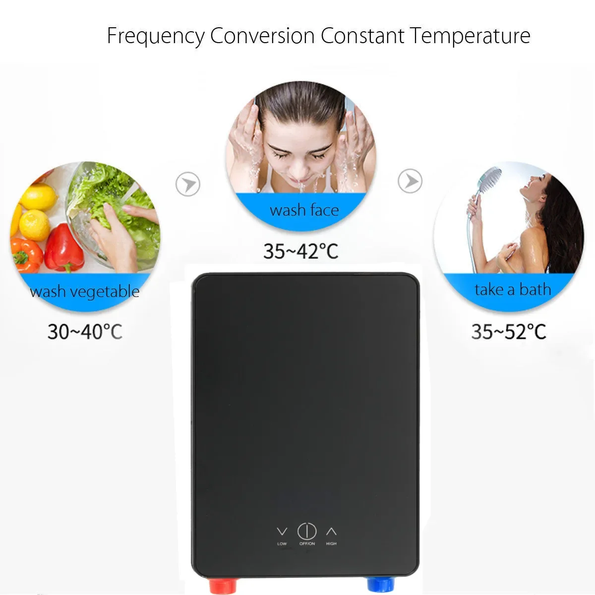 เครื่องทำน้ำอุ่นไฟฟ้าไม่มีถังเก็บอุณหภูมิ6000W 220V, ใช้ได้ทั่วไปในห้องครัวเครื่องทำน้ำอุ่นเครื่องทำน้ำอุ่น