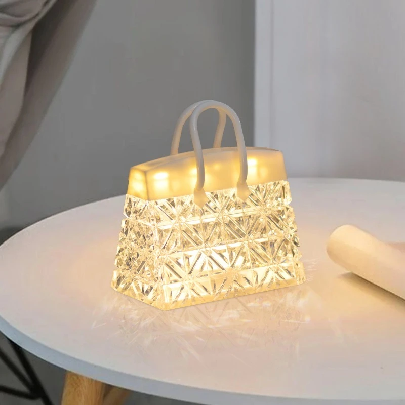 Personality Crystal Bag Floor Lights Creative Bedroom Bedside Night Lamp Birthday Gift For Best Friend Desktop Artistic Ornament