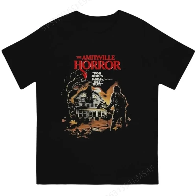 The Amityville Horror T-Shirt Men Scary Horror Leisure Cotton Tee Shirt Crewneck Short Sleeve T Shirts 4XL Tops