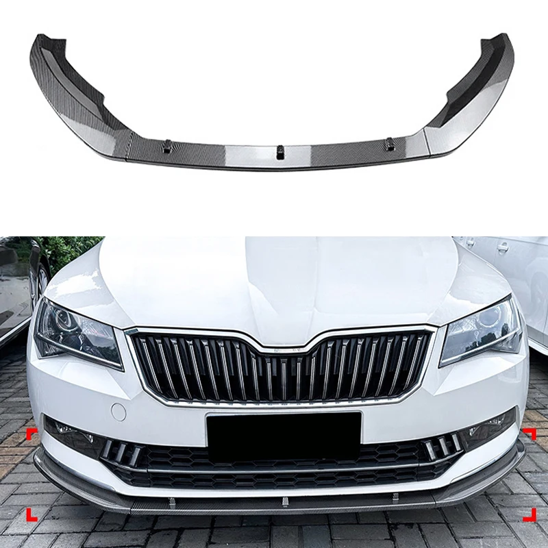 

Gloss Black Front Lower Bumper Spoiler Lip Splitter For Skoda Superb B8 2016-2018 Front Bumper Lip Diffuser Spoiler