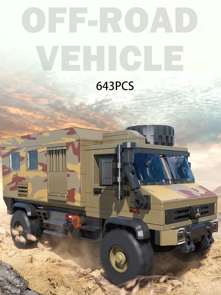 643 قطعة U4000 سيارة مدرعة ريترو ORV بنة النقل على الطرق الوعرة مركبة الطوب نموذج الأولاد لعبة أطفال هدية