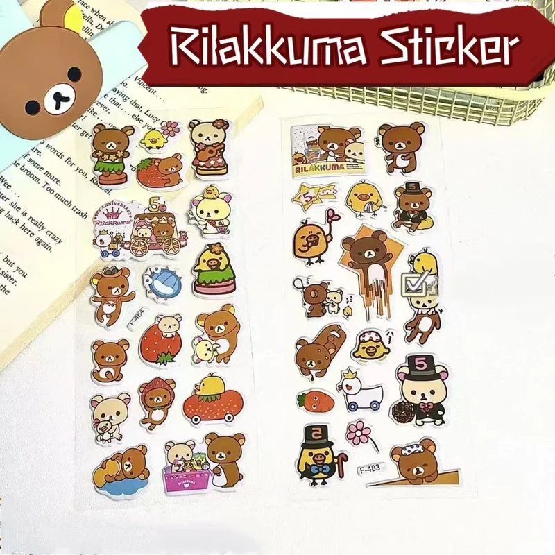 

Милая наклейка Rilakkuma, мультяшная 3D объемная наклейка с пузырьками для мальчиков и девочек, чехол для телефона «сделай сам», украшение для чемодана, студенческая наклейка с наградой