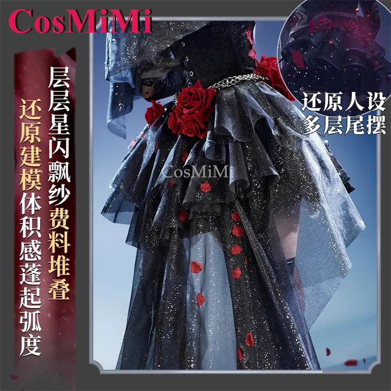 CosMiMi Ada Messmer/Masak Cosplay, kostum V identitas permainan malam abadi gaun elegan pesta karnaval pakaian bermain peran
