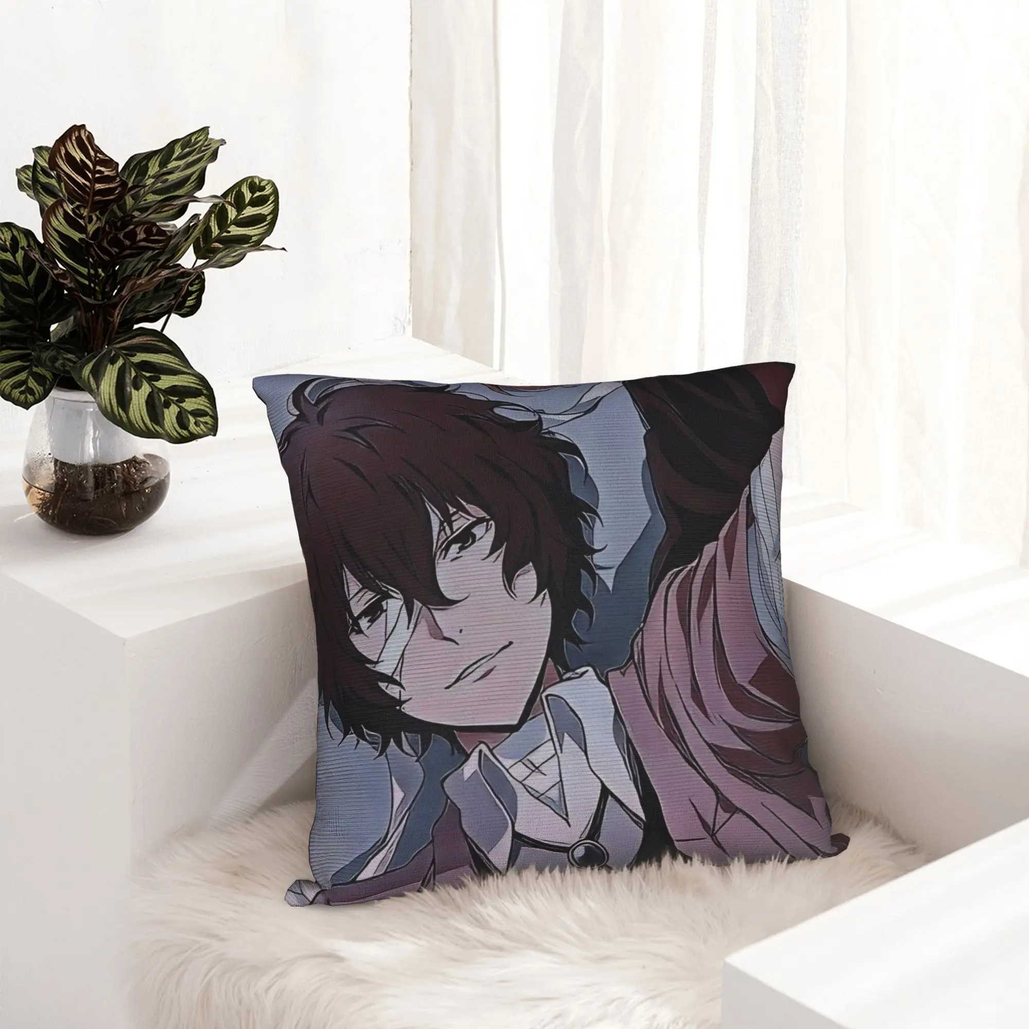 Dazai Bungo Stray Dogs Pillowcase Double-sided Printing Polyester Cushion Cover Decorative  Pillow Case Cover Home Zipper 40*40