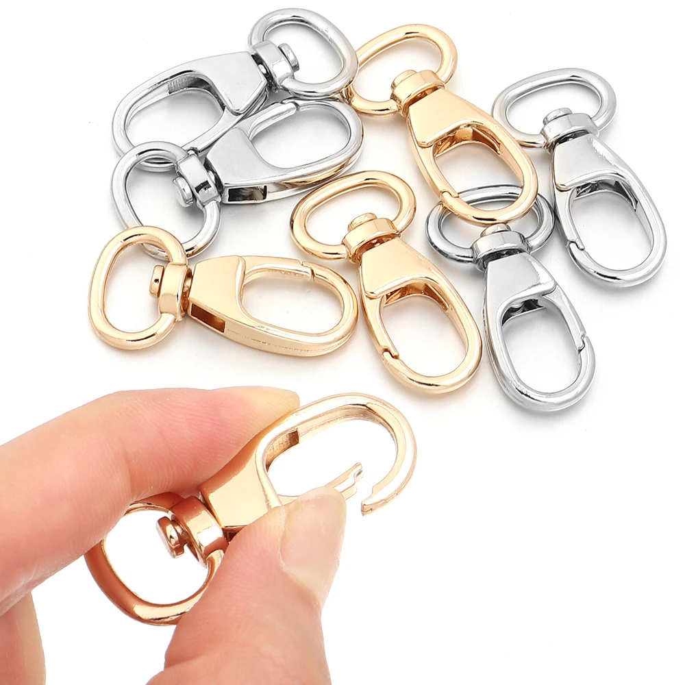 5 Stück Metall-Drehkarabiner Schlüsselanhänger Taschenriemen-Schnalle Gurtband-Haken Schlüsselanhänger Auslöseschnallen DIY Schmuckherstellung Zubehör – Detail 5