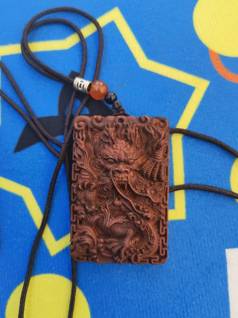 Lightning strike jujube wood, Bagua Dragon Pendant, Carved Dragon Pendant, Taoist products, jujube wood crafts