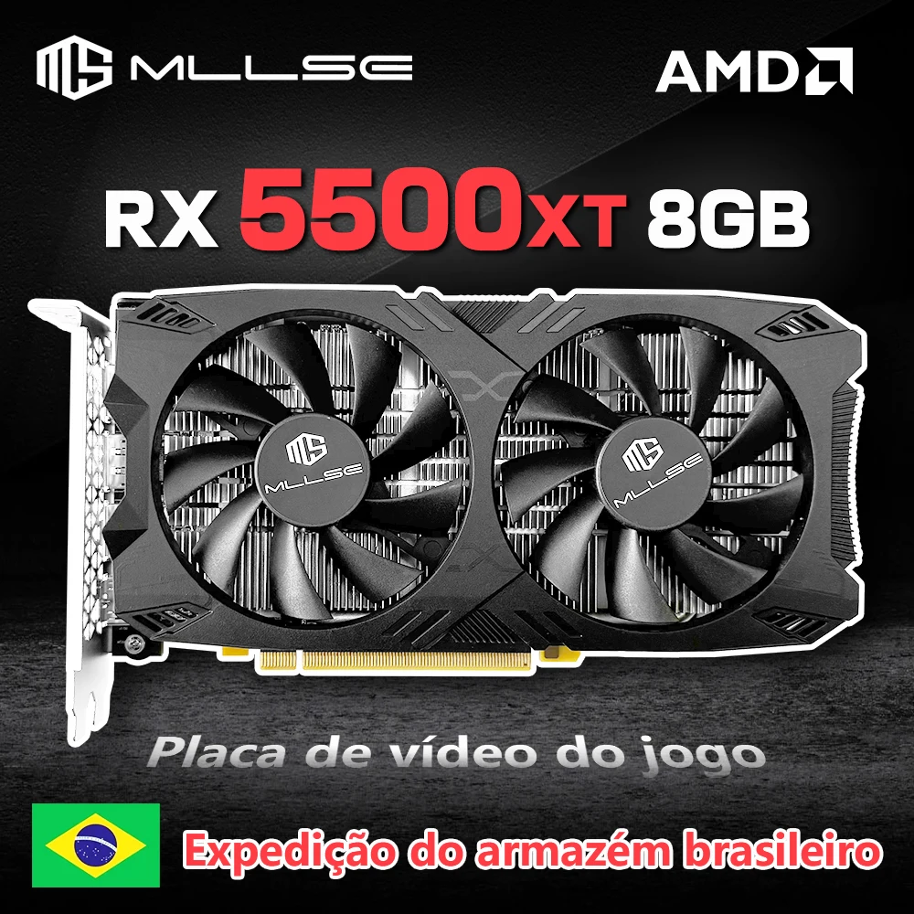 MLLSE Graphics Card RX 5500xt 8gb Placa De Video Gaming 7NM 128bit GDDR6 8Pin PCI Express 4.0 x 8 1717MHz HDMI*1 DP*3 Desktop