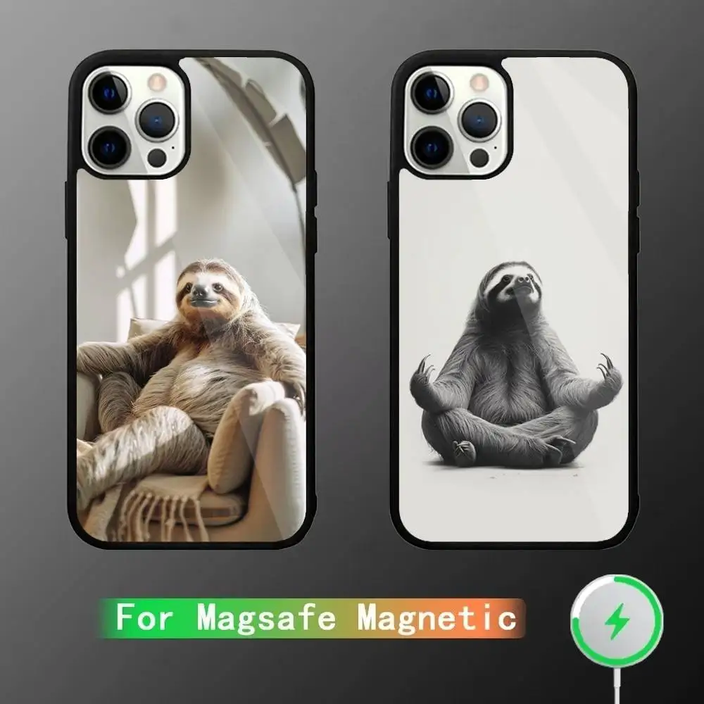 

Animal Cute Sloth Phone Case For iPhone 16,15,14,13,12,11,Plus,Pro,Max Mini Magsafe Magnetic Wireless Charging