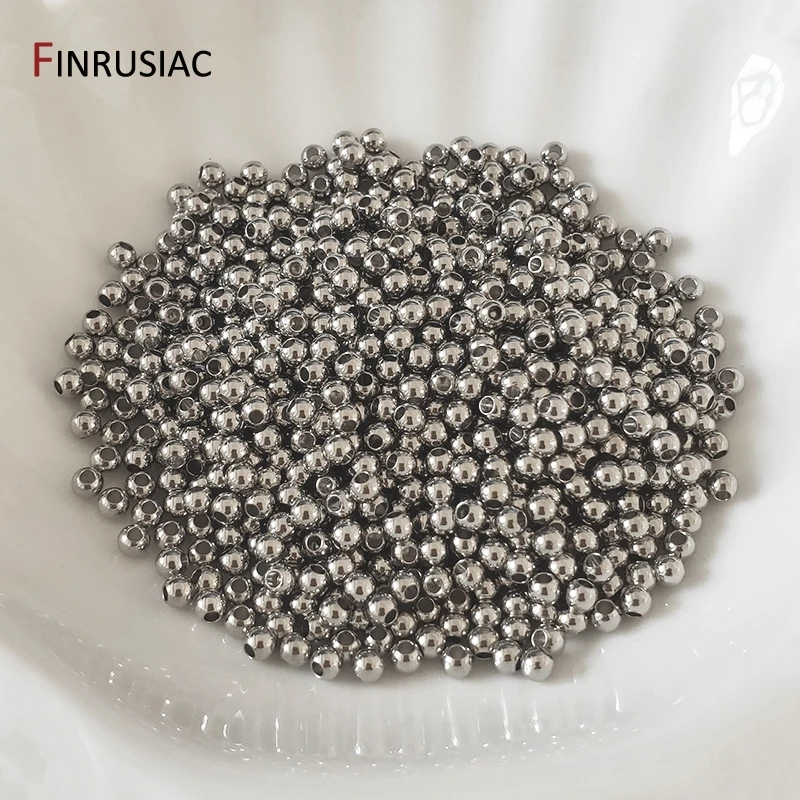14/18K vergoldete runde Abstandsperlen aus Messing und Metall zur Schmuckherstellung, 2–6 mm Trenner für Perlen, Zubehör für Schmuck. – Detail 30