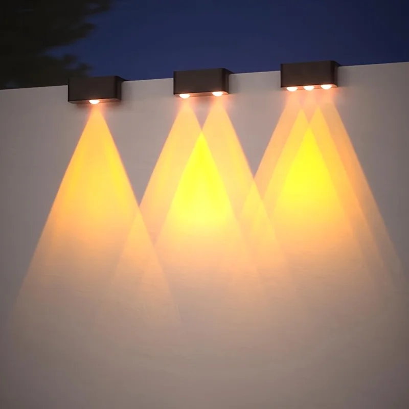 

4pcs Solar Powered LED Step Lights Outdoor Waterproof Small Solar Wall Lamp for Stairs Pathway Fence Garden Yard Patio Decor