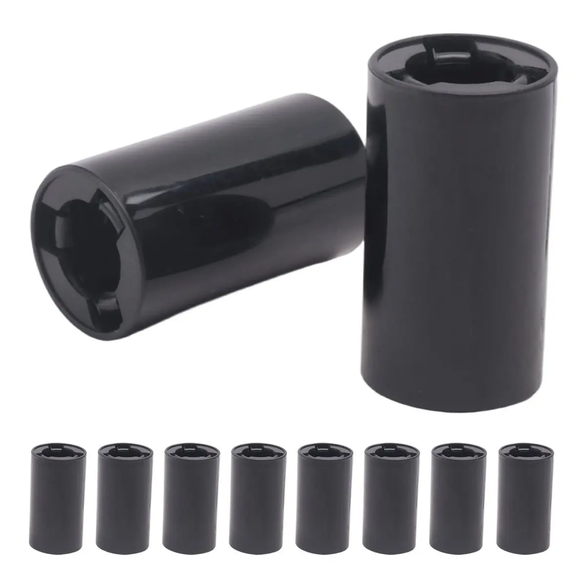 (A26M) 10 Pack AA to C Size Battery Adapter Case,AA to C Size Spacers, AA to Size C Battery Adapter Converter Case(Black)