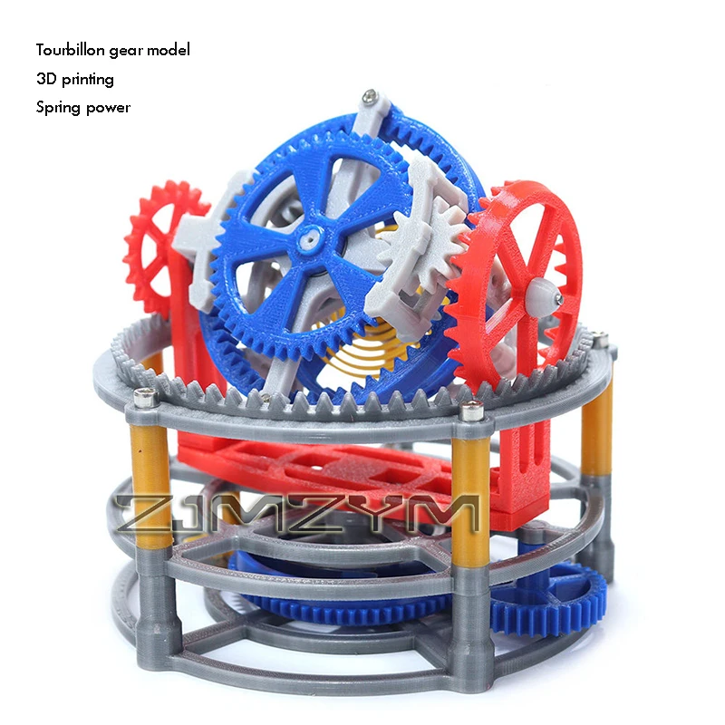 Three Axis Tourbillon Model 3D Printing Mechanical Pendulum Clock Metal Spring Drive DIY Science Technology Decompression Aid