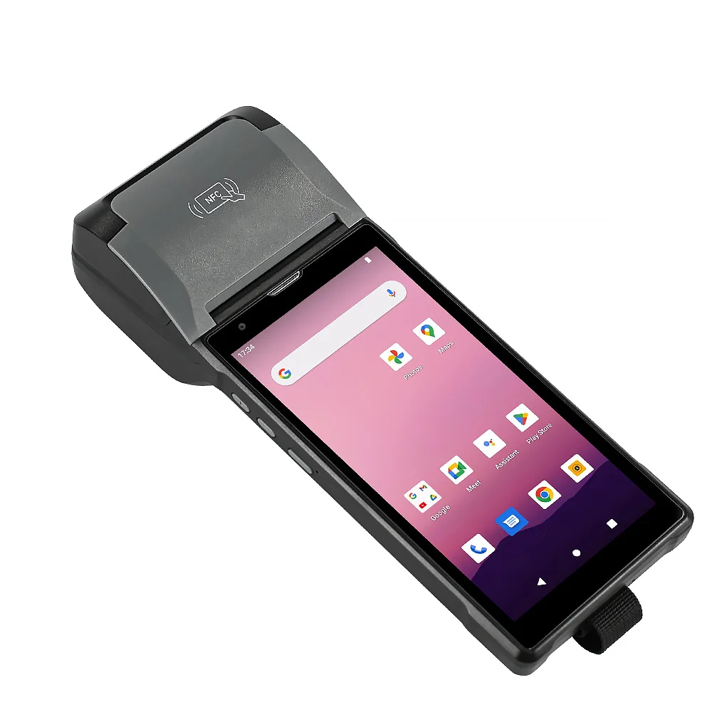 Handheld Android 12.0 mobiele POS-terminal innerlijke 58 mm thermische printer alles in één met 2D-barcodescanner