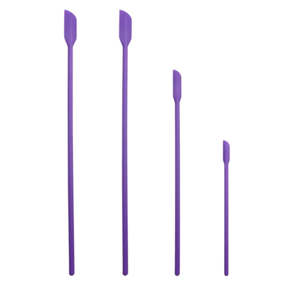 4Pcs/Set Heat-resistant Mini Silicone Spatula Set Long Handle Safe Rubber Spatula Flexible Food Grade Jam Bottle Scraper