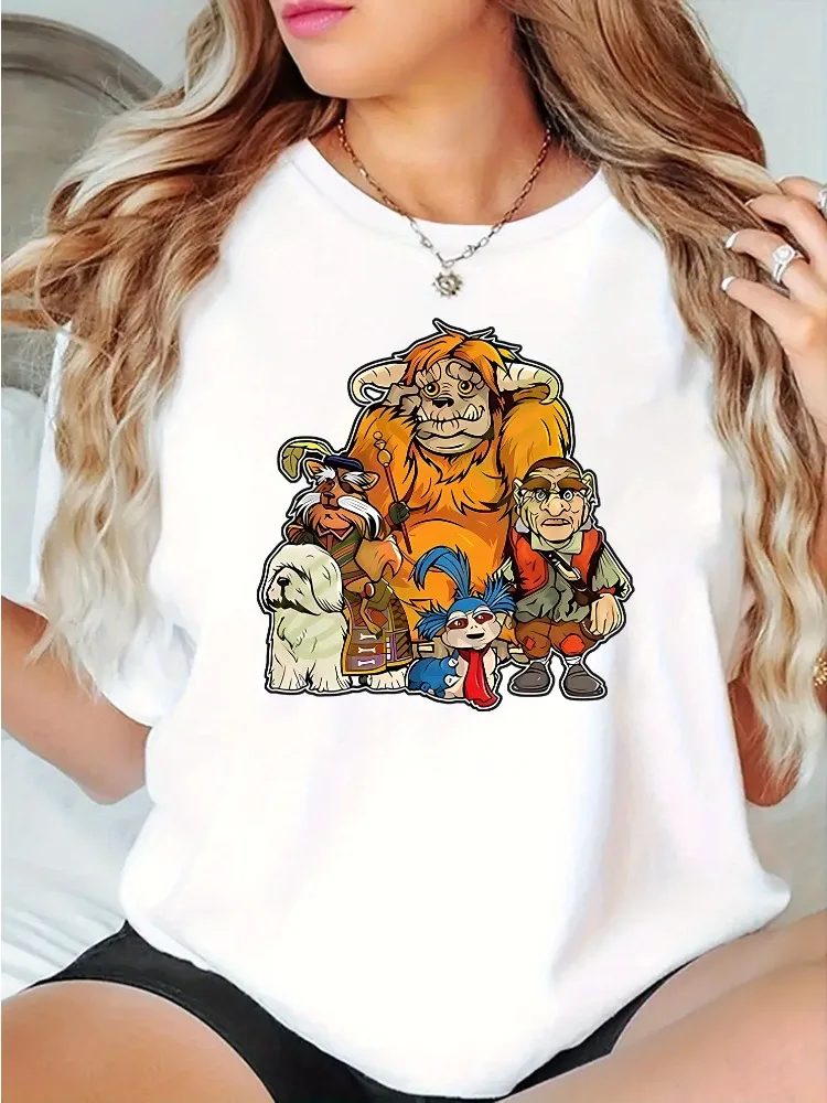 

Женская модная футболка с мультяшным принтом головы быка, круглая шея, короткий рукав, минималистичная повседневная футболка для отпуска, удобный топ