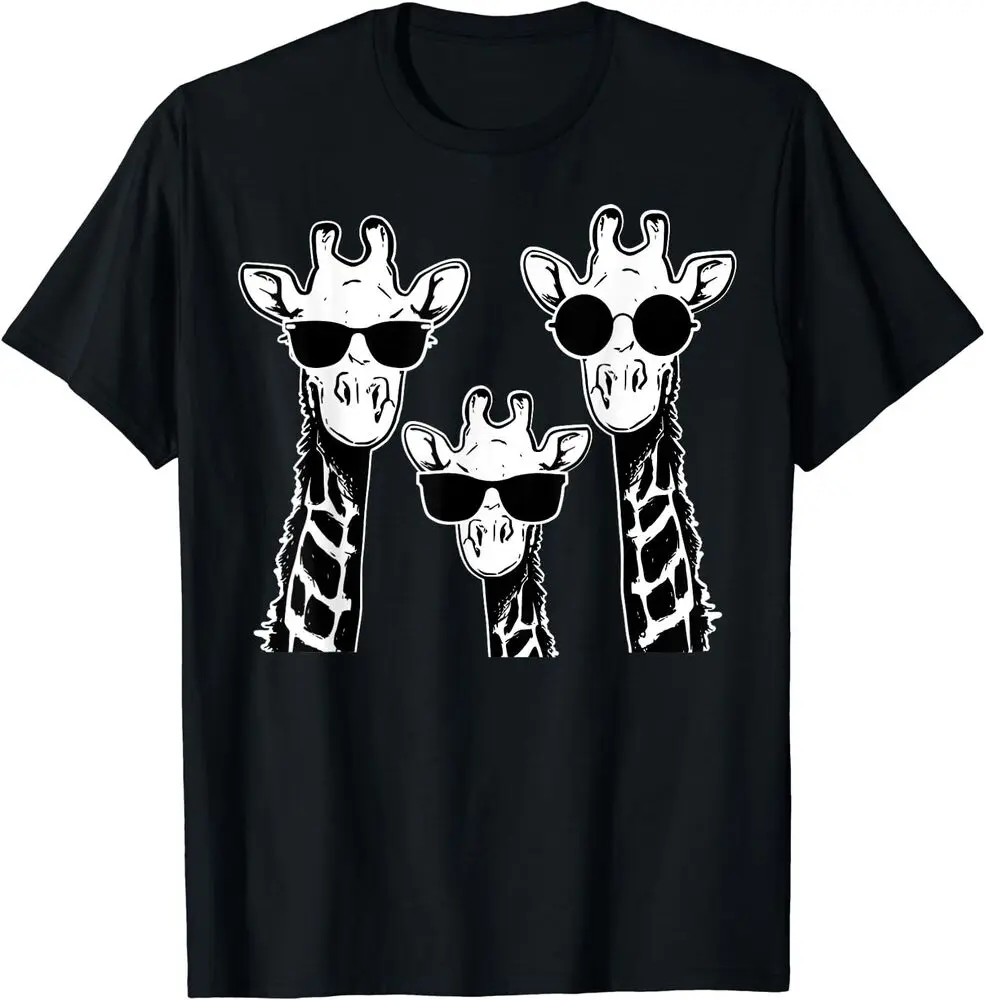 Giraffen Familie Met Zonnebril-Giraffe T-Shirt Leuke Bedrukte Kleding Y 2K Zomer