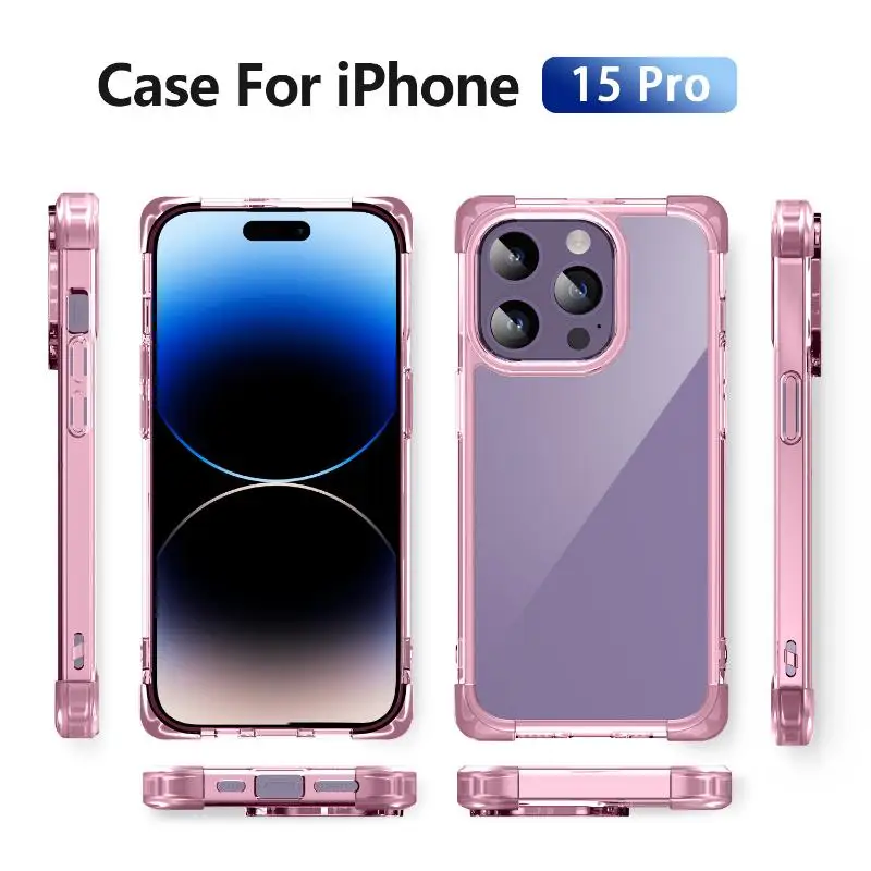 Four Corner Anti Drop Frosted Space Phone Case For iPhone 16 15 14 13 12 11 Pro XS Max 7 8 Plus XR SE 2020 Acrylic TPU Shell