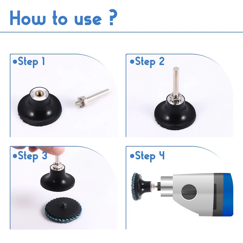 Disco de lijado de disco de aleta de PORK-50Mm de 2 pulgadas para herramientas abrasivas de bloqueo de rollo Rolor, apto para pulir Metal, hierro, eliminación de óxido, muela