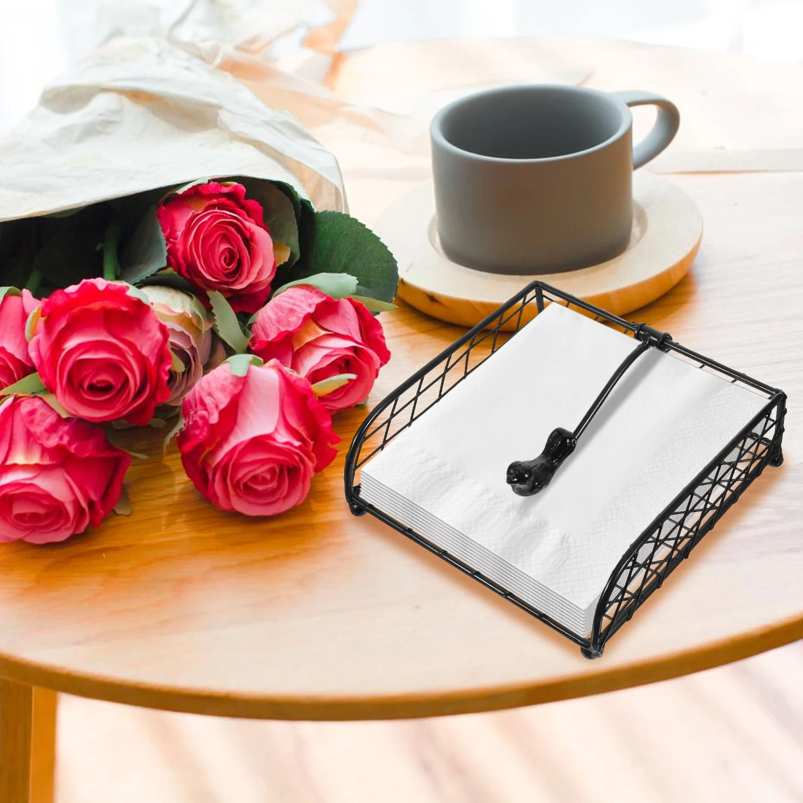 

Desktop Napkin Stand Metal Holder Kitchen Accessories Home Decorations Farmhouse Paper Storage Table Sturdy Iron Smooth Welding