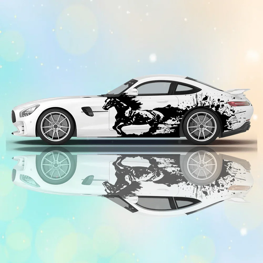 

Черная лошадь Gallop, виниловые наклейки для автомобиля, самоклеящаяся наклейка из ПВХ, подходит для грузовиков, внедорожников, украшения, автоаксессуары, подарок