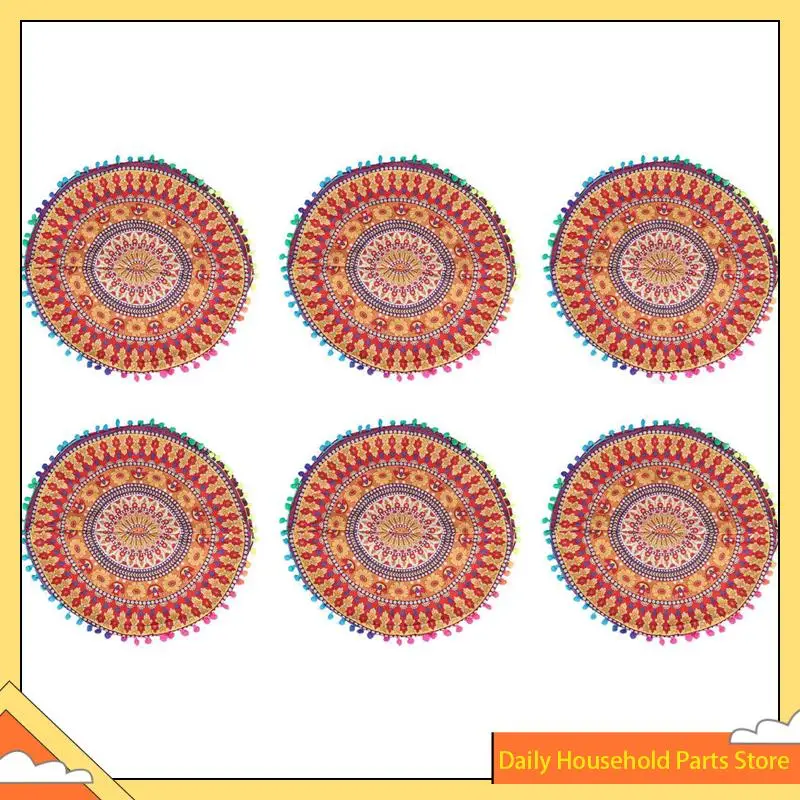 6X Indian Mandala Floor Pillows Round Bohemian Cushion Cushions Pillows Cover Case 13 HOT!