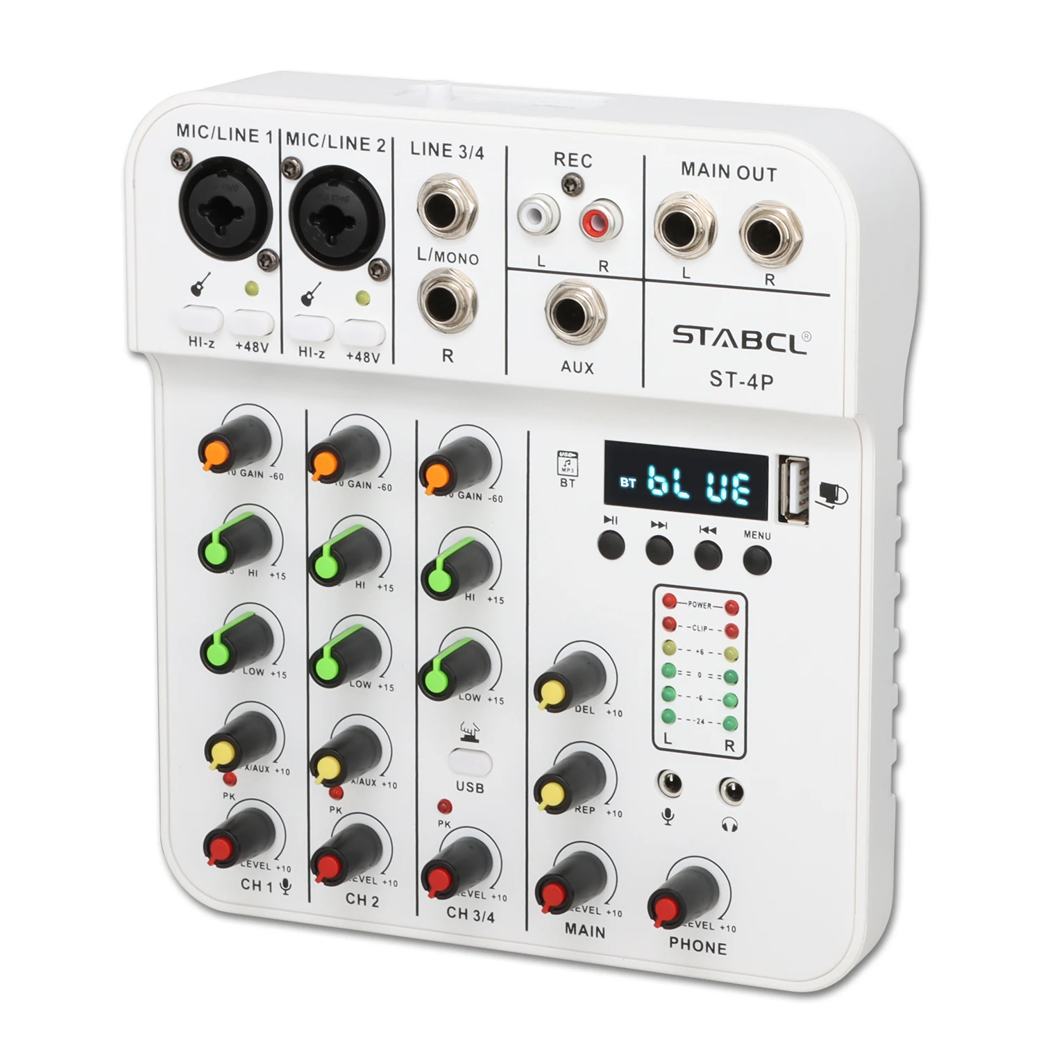 

Portable ST-4P 4-Channel Audio Mixer Console Metal Mixing Console With BT USB For Club Application