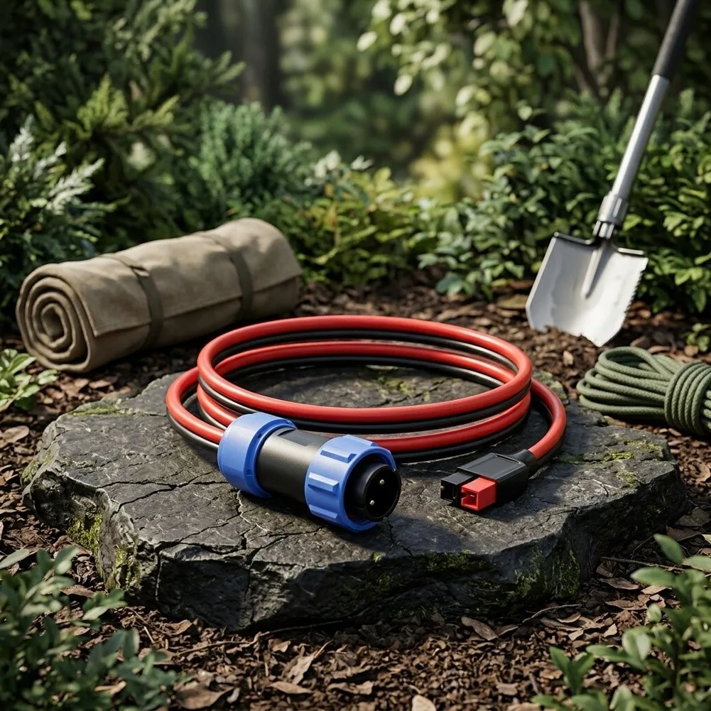 12V 30A Photovoltaic Cable Featuring Aviation Male Connector 12AWG Tinned Copper 1m Length Compatible with AC200MAX EP500 Pro