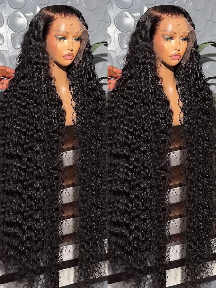 Nadine 13x6 Loose Deep Wave 32 36 Inch HD Lace Frontal Wig Human Hair 180 Density Brazilian 13x4 Curly Lace Front Wig For Women