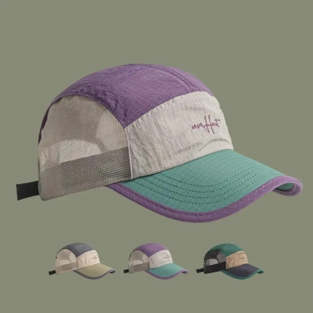 Casual Quick-drying Splicing Baseball Cap Adjustable Mesh Nylon Sunshade Cap Thin Snapback Hats Unisex