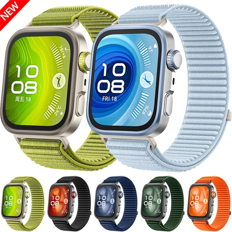 Offizielles Nylon-Schlaufenarmband für Huawei Watch Fit 3/4 Sport, geflochtenes, atmungsaktives Armband Correa für Huawei Watch Fit 4 Pro-Armband