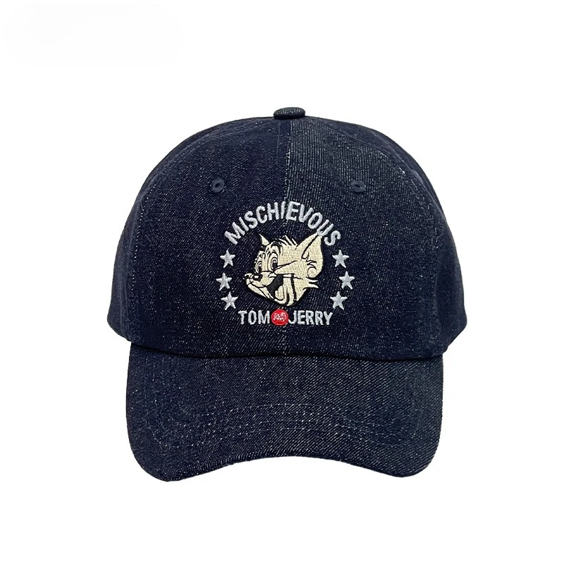Cartoon Tom New and Jerry Summer American Cowboy Baseball Cap Peaked Cap with Round Crown Embroidered Gifts view 2