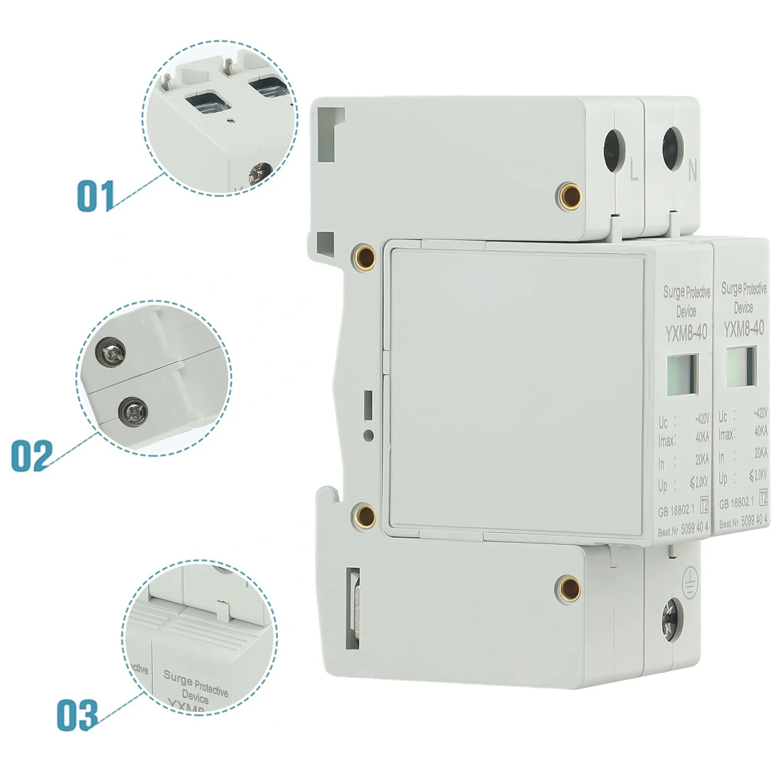 

Durable Surge Arrester Surge Arrester - Lightnings Protection - Surge Protective Device Guide Rail Installation