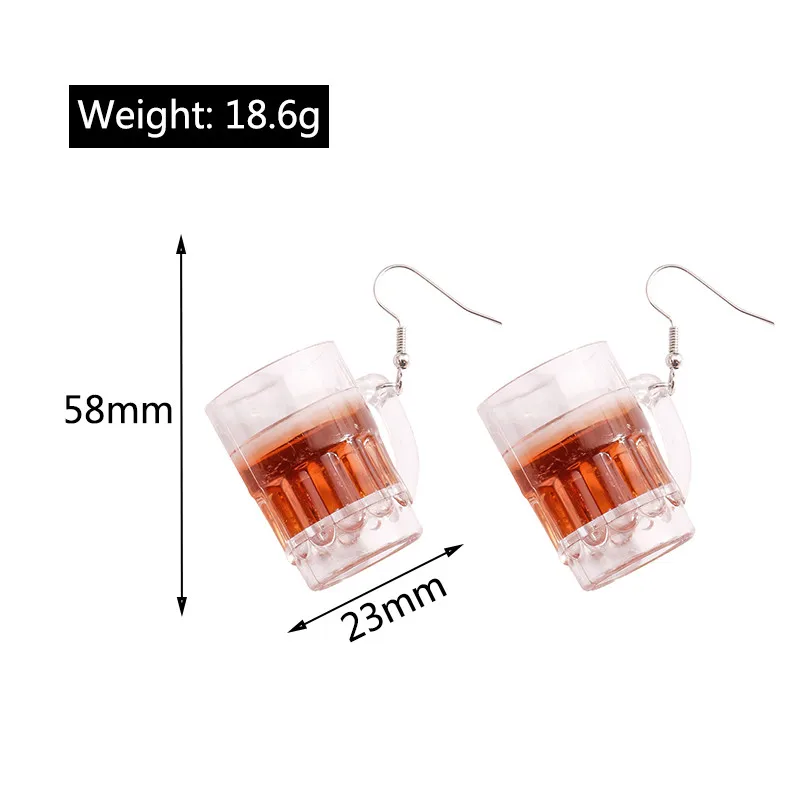 Aihua Klassische 3D-Bierbecher-Ohrringe für Frauen, Persönlichkeit, lustig, Pub, Bier, Zigarette, Würfel, Ohrringe, Party-Schmuck, Geschenke – Detail 10