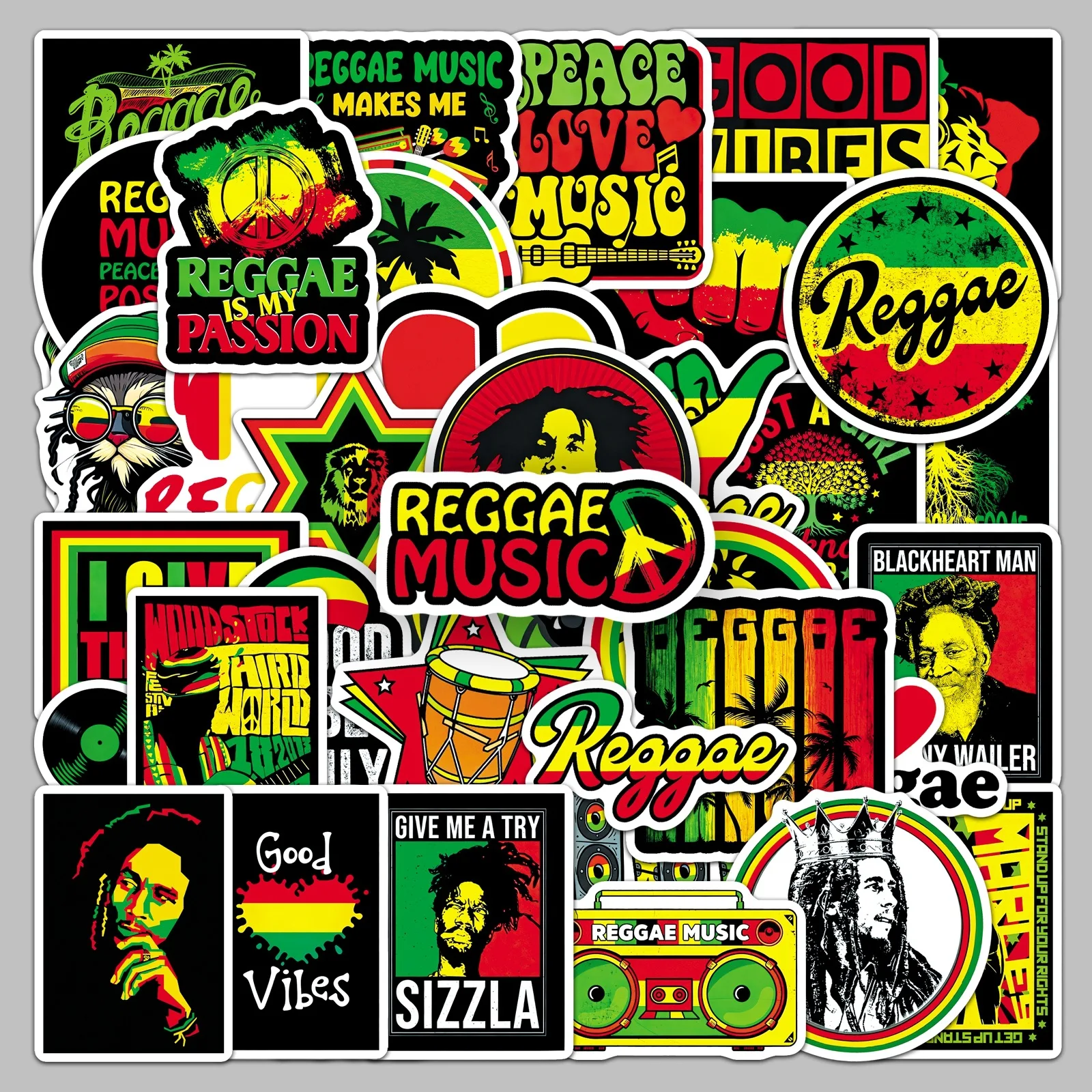50pcs Reggae Cool Trendy Music Art Computer Mobile Phone Stationery Stickers - view 5