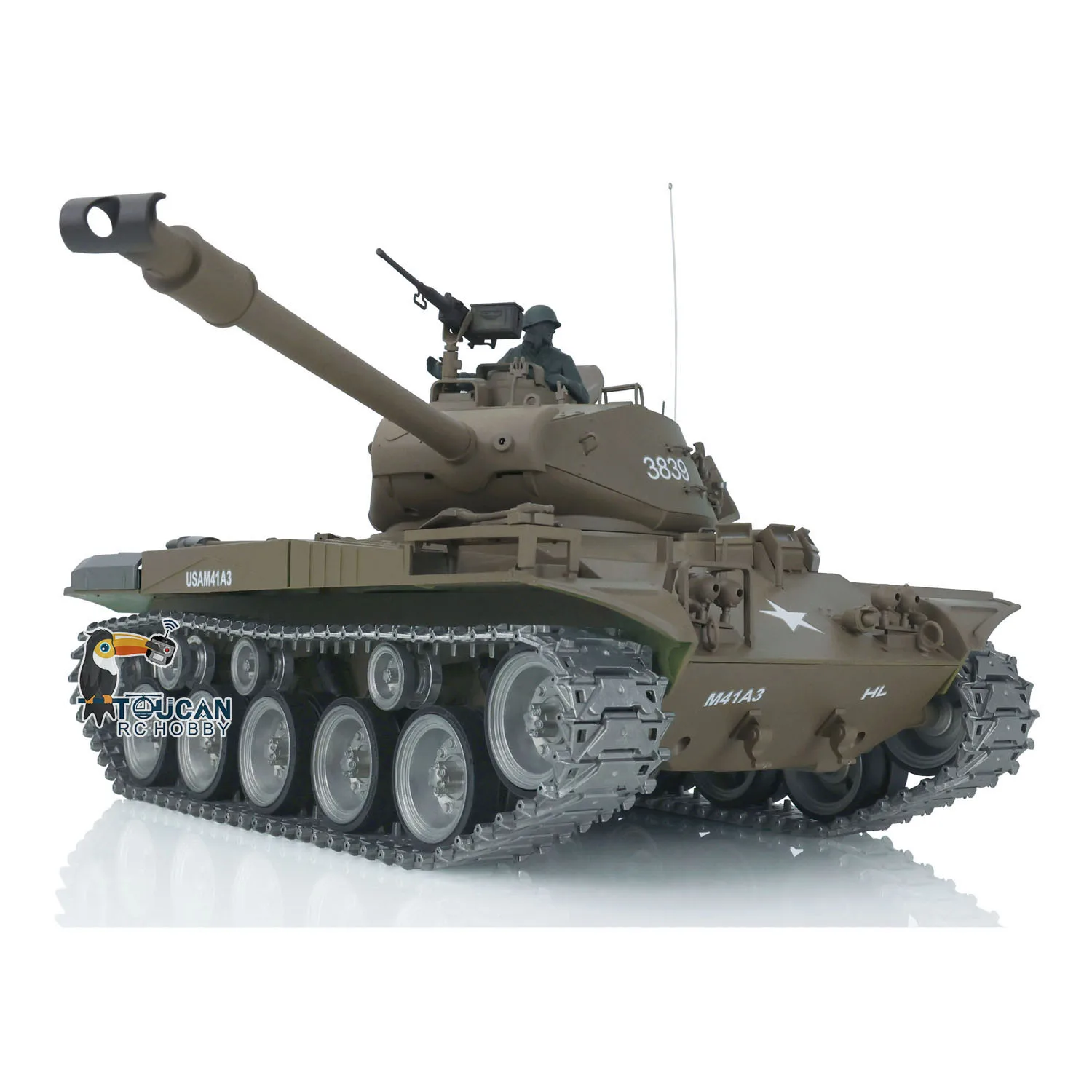1/16 RTR Metal Henglong 7.0 Customized Walker Bulldog 3839 RC Tank Tracks Wheels Remote Control Model with USB Universal Charger for Hobbyist - view 2