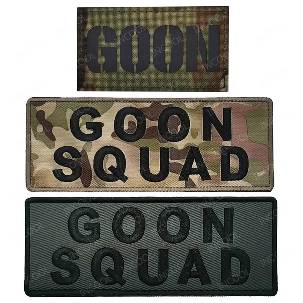 Large Embroideried Patches GOON SQUAD Camo Appliqued Tactical Reflective Patch Badge For Clothing Uniform Vest Backpack