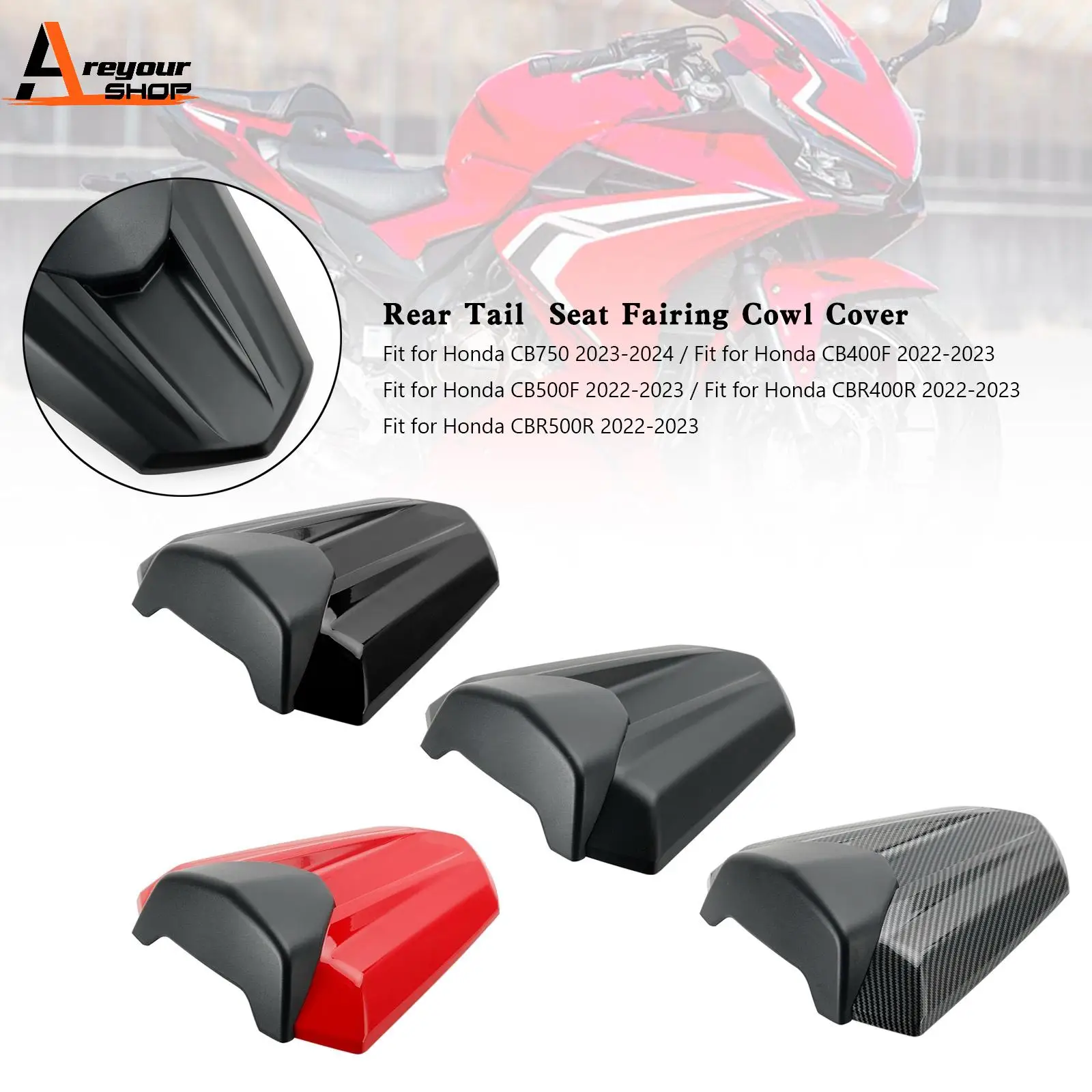 Rear Tail Seat Fairing Cover for Honda CB750 CB400F CB500F CBR400R CBR500R 22-23